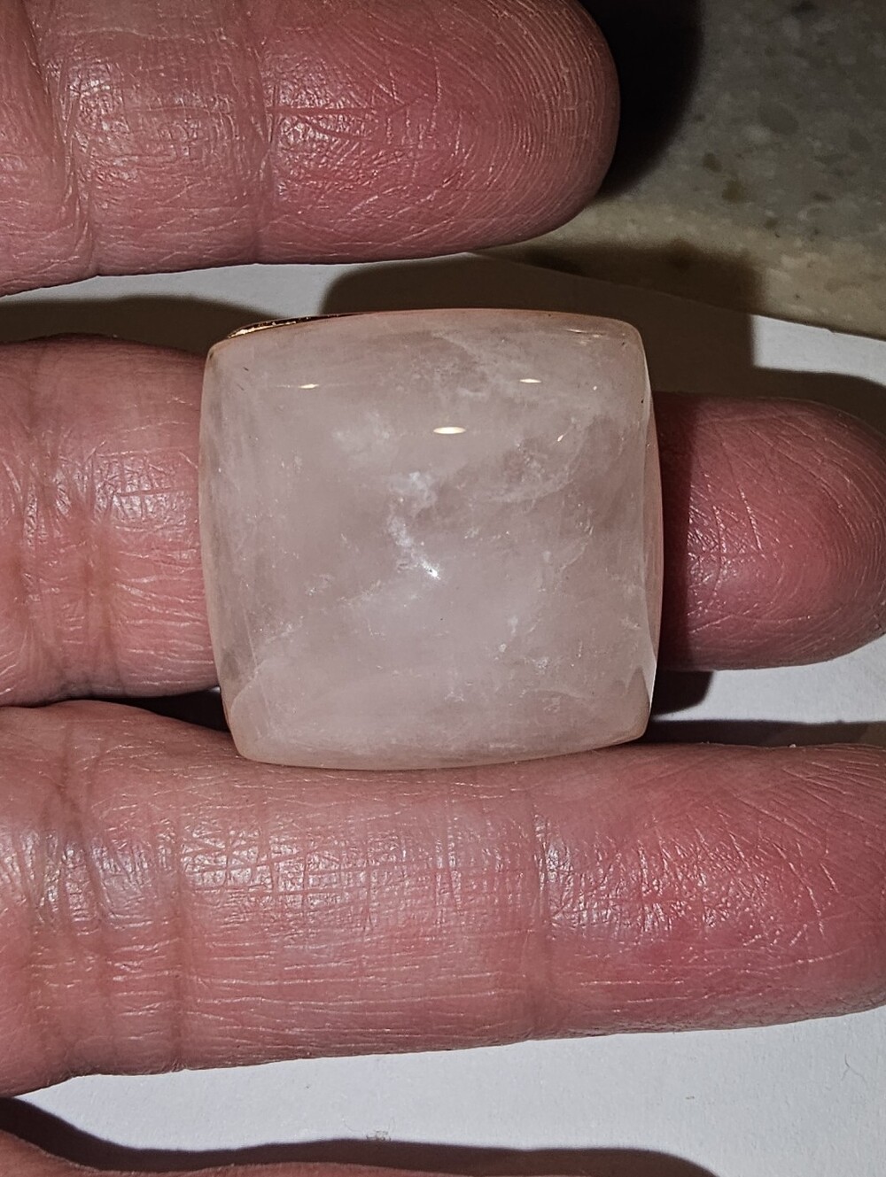 Michael Kors Rose Gold Pave Pyramid Ring Rose Quartz Blush Rush